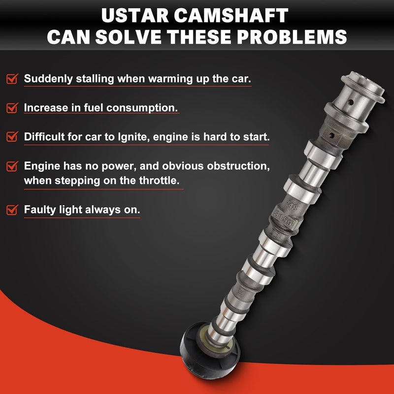 USTAR Right Side Exhaust Camshaft for Jeep, Dodge, Chrysler & Ram 3.6L V6 Models 05184378AH, 5184378AE, 5184378AF, 5184378AD, 5184378AG - Image 5